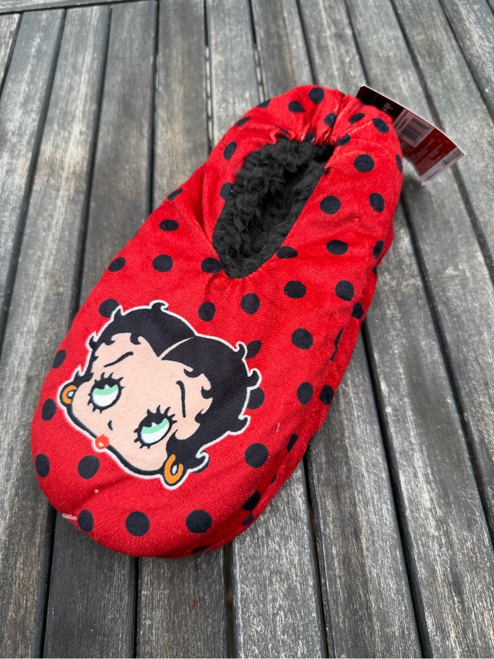 Betty Boop Red Polka Dot Womens Slippers